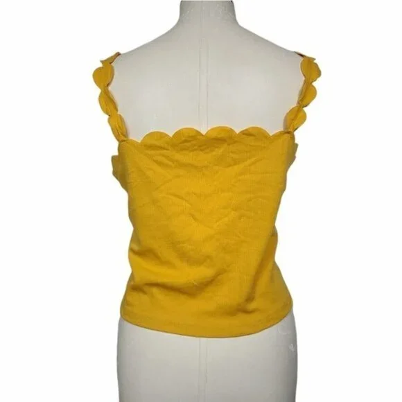 Shein Curve Scalloped Yellow Crop Top 3XL - Picture 3 of 5